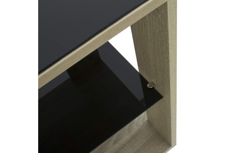 Стол журнальный BeautyStyle 5 сонома/стекло черное-5