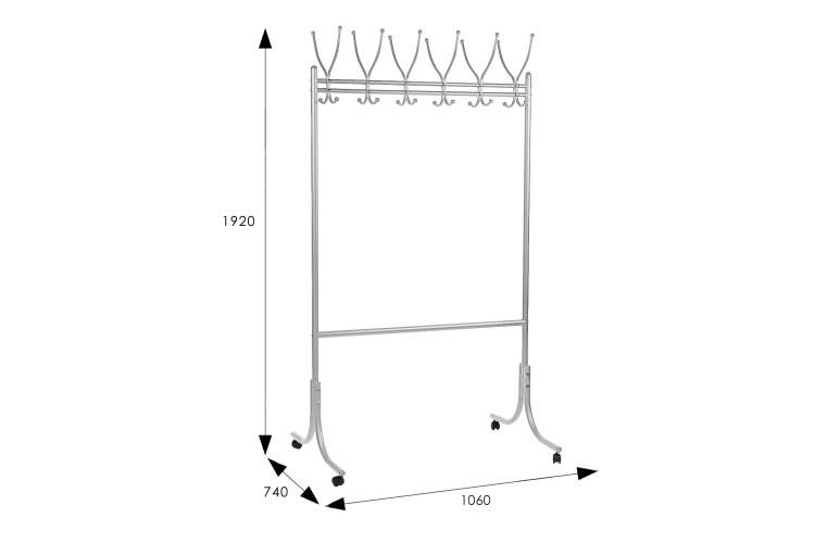 Вешалка напольная на колесах М 11 металлик-3