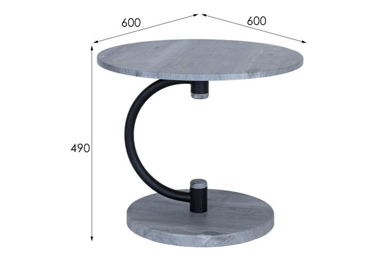 Стол журнальный Дуэт 13 черный/орех гикори грей-9