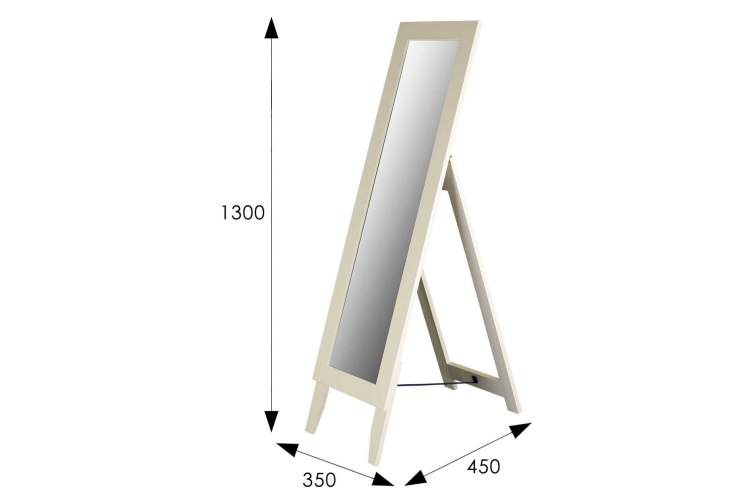 Зеркало напольное BeautyStyle 1 слоновая кость 130 см х 35 см-11