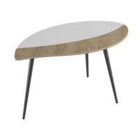 Стол журнальный Лайм дуб сонома/белый/чёрный в гостиную