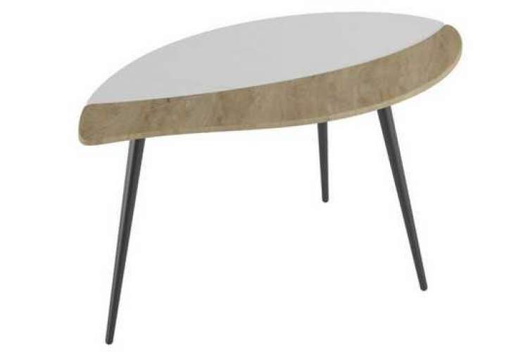 Стол журнальный Лайм дуб сонома/белый/чёрный