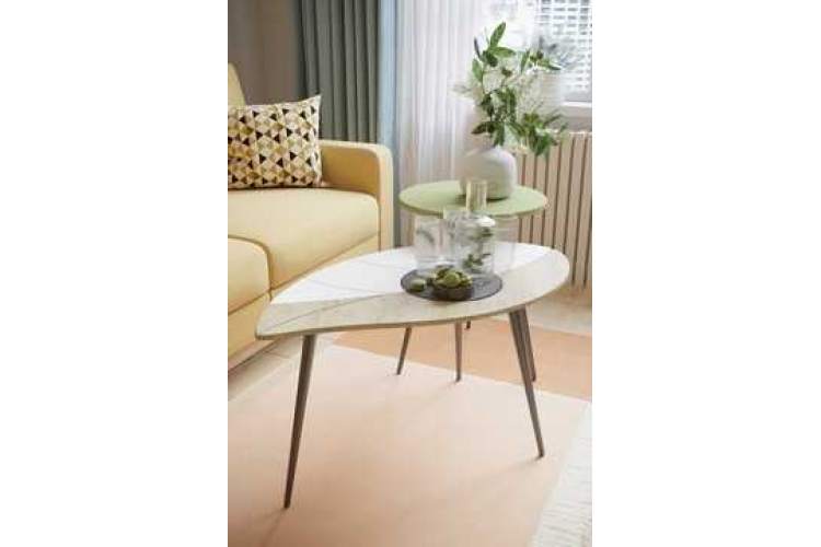 Стол журнальный Лайм дуб сонома/белый/чёрный-2