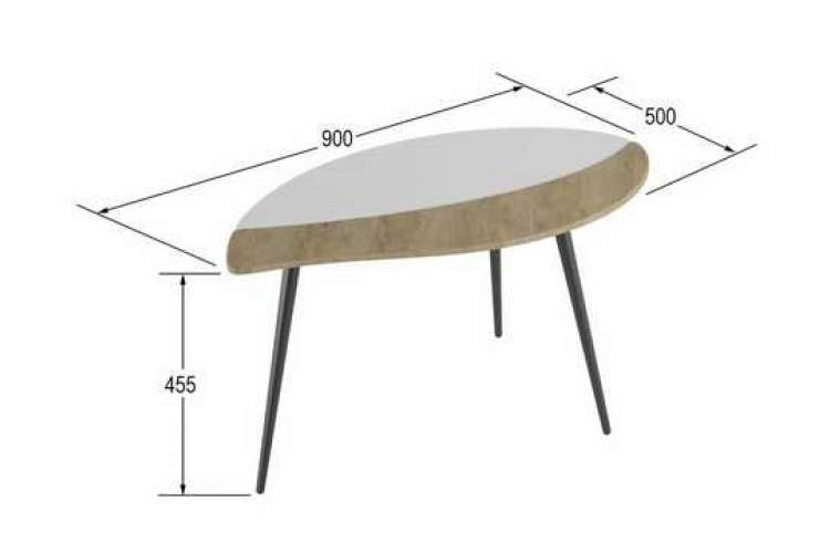 Стол журнальный Лайм дуб сонома/белый/чёрный-1