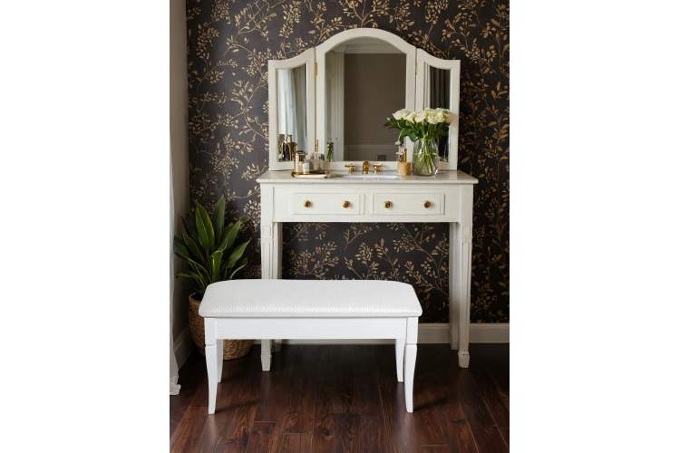 Банкетка Вивальди М с ящиком белый, ткань экокожа белый-9