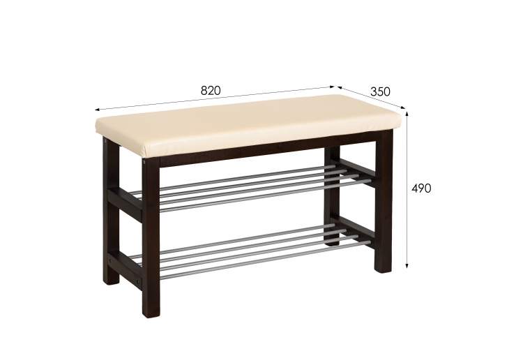 Банкетка BeautyStyle 4 темно-коричневый/экокожа бежевый-8