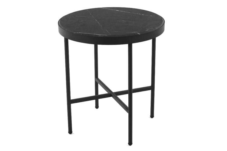 Стол журнальный МеталлАрт М011 МАЛЫЙ черный мрамор/черный