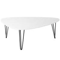 Стол журнальный Престон белый бетон/черный в гостиную