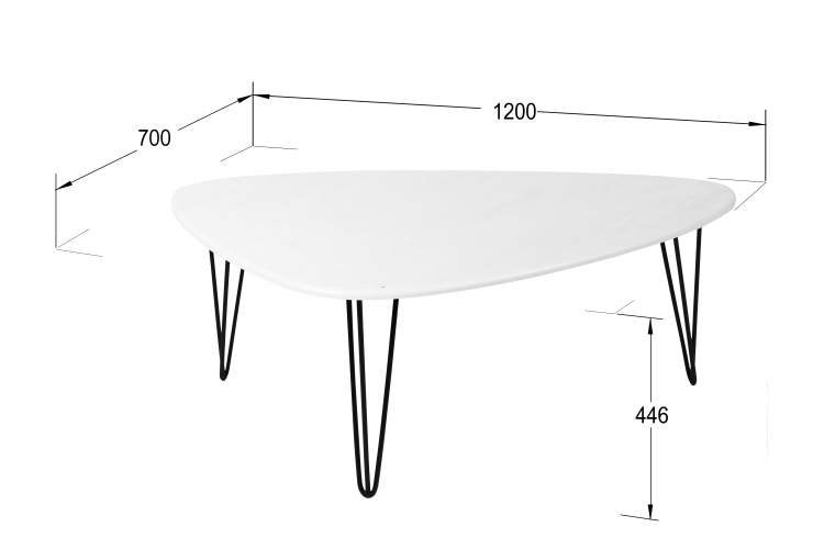 Стол журнальный Престон белый бетон/черный-4