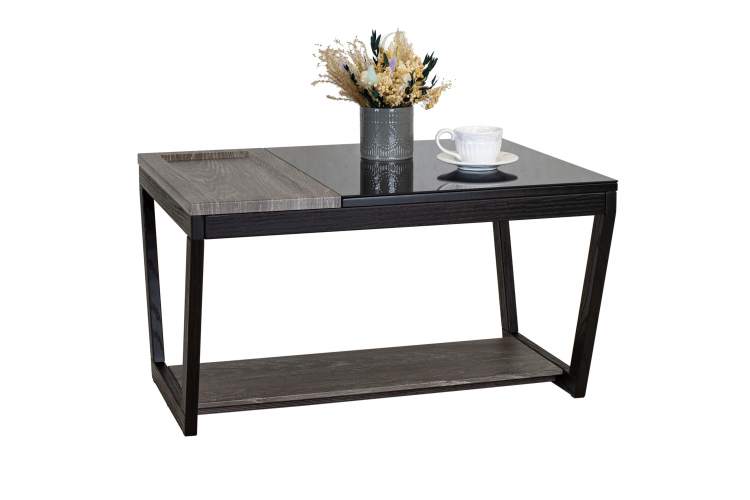 Стол журнальный BeautyStyle 31 дуб шоле графит/венге/стекло черное-8