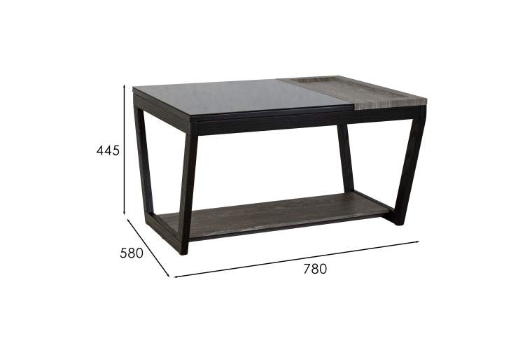 Стол журнальный BeautyStyle 31 дуб шоле графит/венге/стекло черное-13