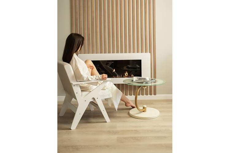 Стол журнальный Дуэт 13Н золото/слоновая кость/прозрачное-4
