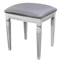 Банкетка Васко В 107Н белый/серебро, Атина серебро в гостиную