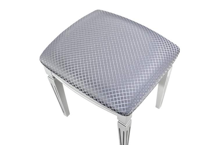 Банкетка Васко В 107Н белый/серебро, Атина серебро-1