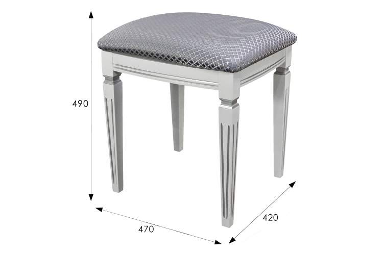 Банкетка Васко В 107Н белый/серебро, Атина серебро-4