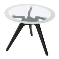Стол журнальный Рилле 449 черный/стекло прозрачное в гостиную