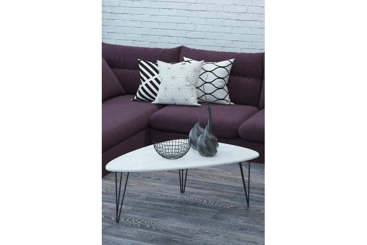 Стол журнальный Престон белый бетон/черный-2