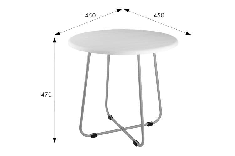 Стол журнальный BeautyStyle 14 белый/металлик-3