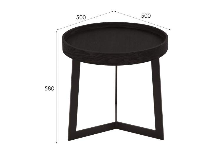 Стол журнальный Орбита 1 черный матовый-6