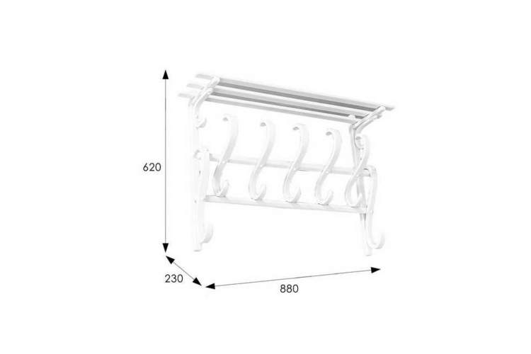 Вешалка настенная В 7Н белый-1
