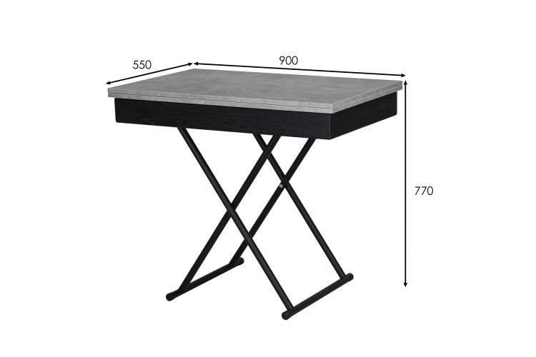 Стол-трансформер Лерон ателье светлое/черный-19
