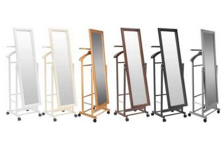 Вешалка костюмная с зеркалом на колесах В 24Н серый-5