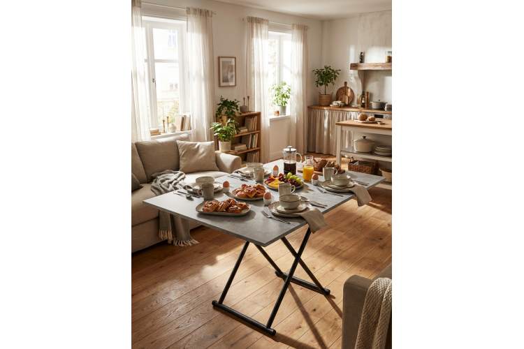 Стол-трансформер Лерон ателье светлое/черный-15