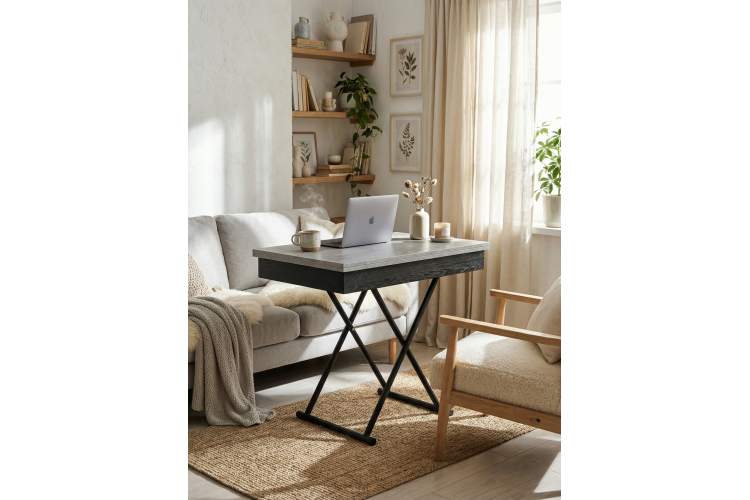 Стол-трансформер Лерон ателье светлое/черный-17