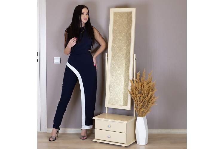 Зеркало с тумбой Селена слоновая кость 151 см х 46 см-9