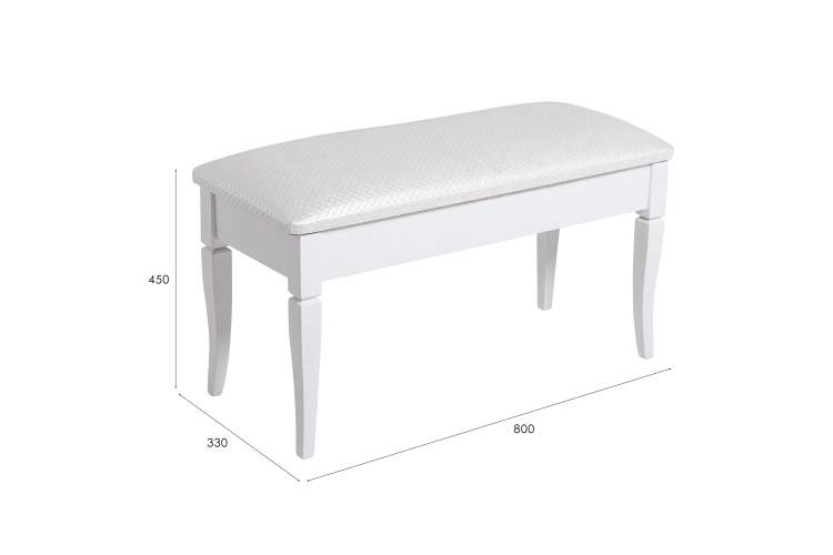 Банкетка Вивальди М с ящиком белый, ткань экокожа белый-8