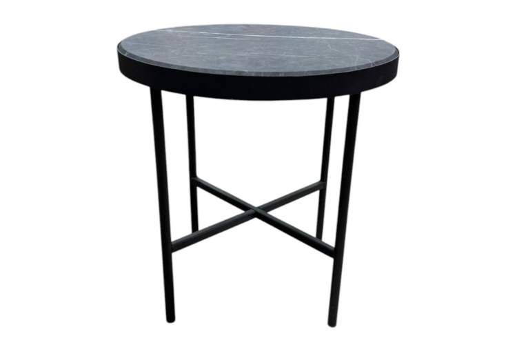 Стол журнальный МеталлАрт М011 МАЛЫЙ черный мрамор/черный-1