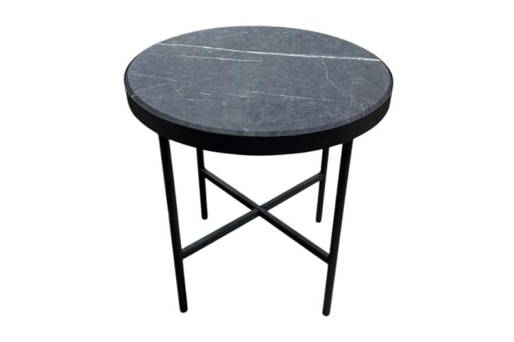Стол журнальный МеталлАрт М011 МАЛЫЙ черный мрамор/черный-2