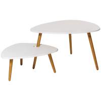 Стол журнальный Стилгрей белый/дуб светлый