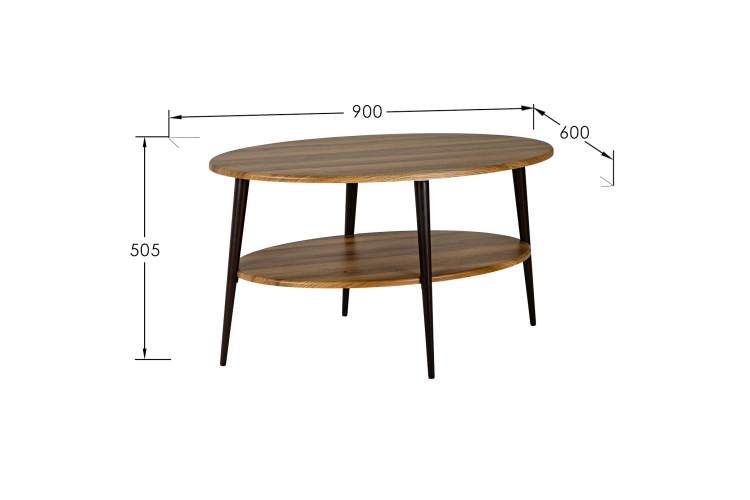 Стол журнальный BeautyStyle 29 дуб вотан/черный