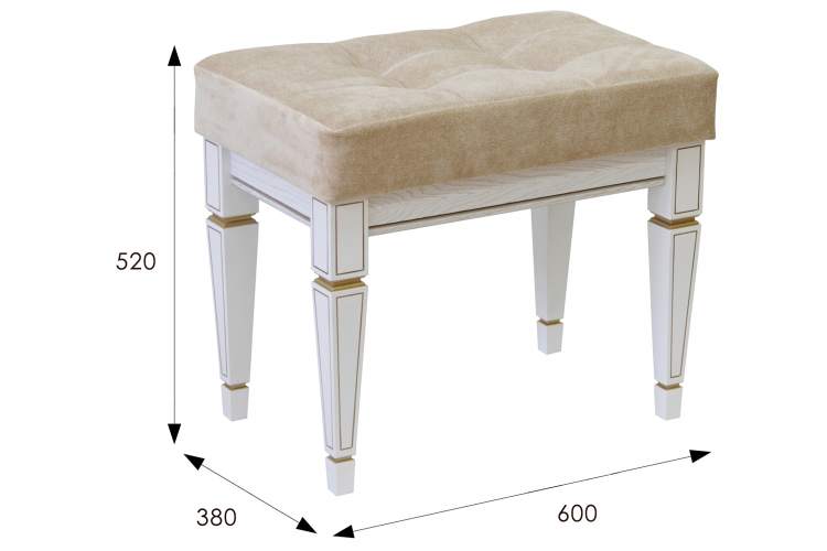 Банкетка Васко В 97Н белый ясень/золото-3