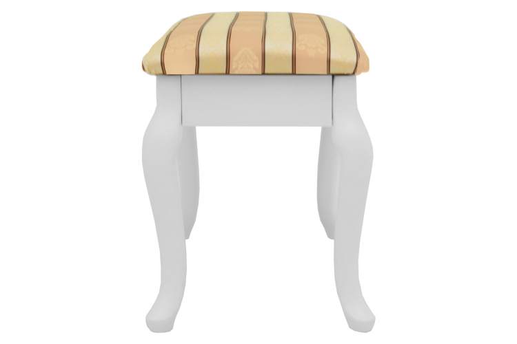 Банкетка Ретро с ящиком белый, ткань полоса бежевый-2
