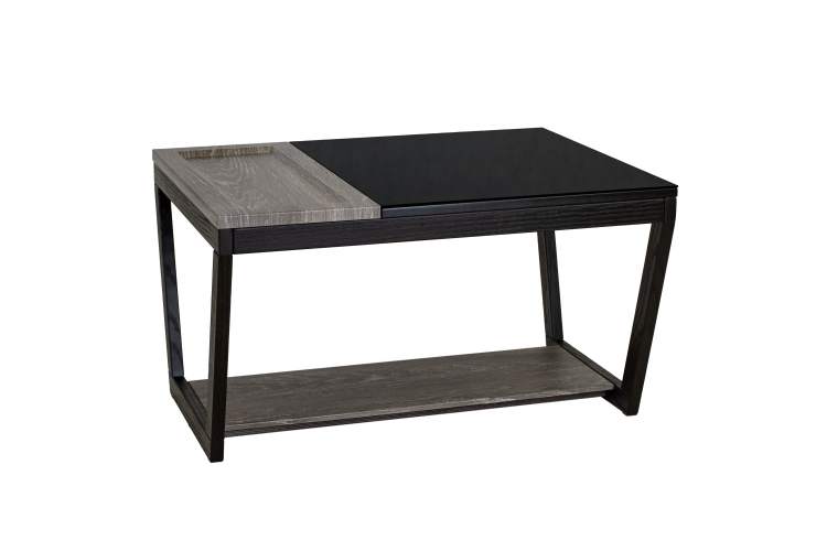 Стол журнальный BeautyStyle 31 дуб шоле графит/венге/стекло черное-1