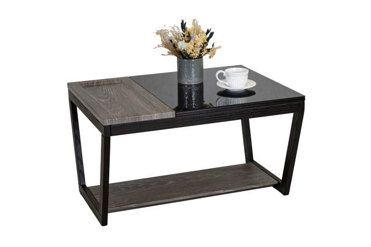 Стол журнальный BeautyStyle 31 дуб шоле графит/венге/стекло черное-9