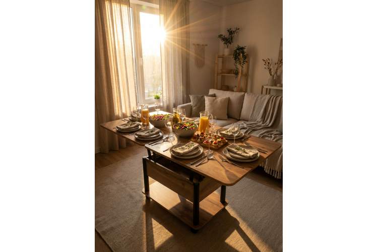 Стол-трансформер Джокер дуб вотан/черный-9