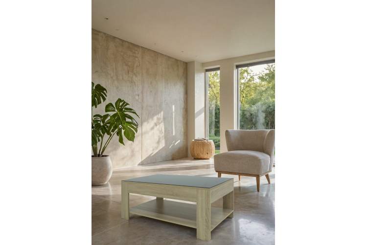 Стол журнальный BeautyStyle 26 сонома/стекло черное-8