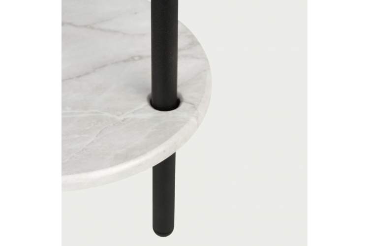 Стол журнальный МеталлАрт М036 белый мрамор/черный-2