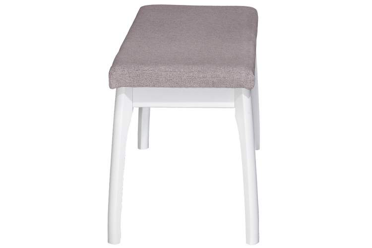 Скамья для прихожей мягкая, ткань серо-розовый, каркас снег-1