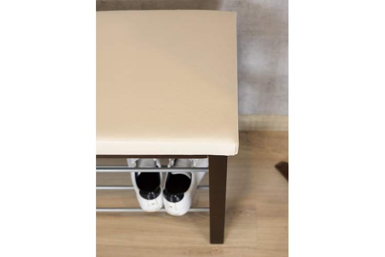 Банкетка BeautyStyle 4 темно-коричневый/экокожа бежевый-4