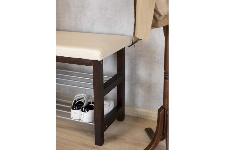 Банкетка BeautyStyle 4 темно-коричневый/экокожа бежевый-5