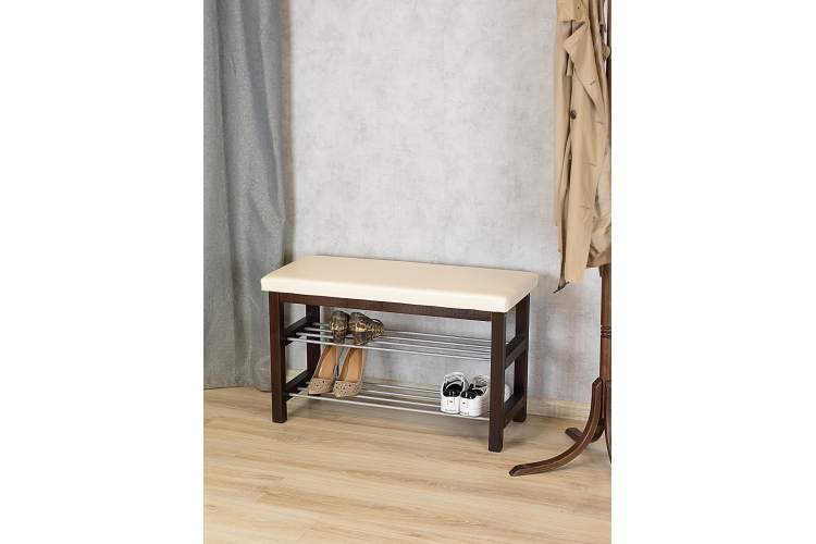 Банкетка BeautyStyle 4 темно-коричневый/экокожа бежевый-6