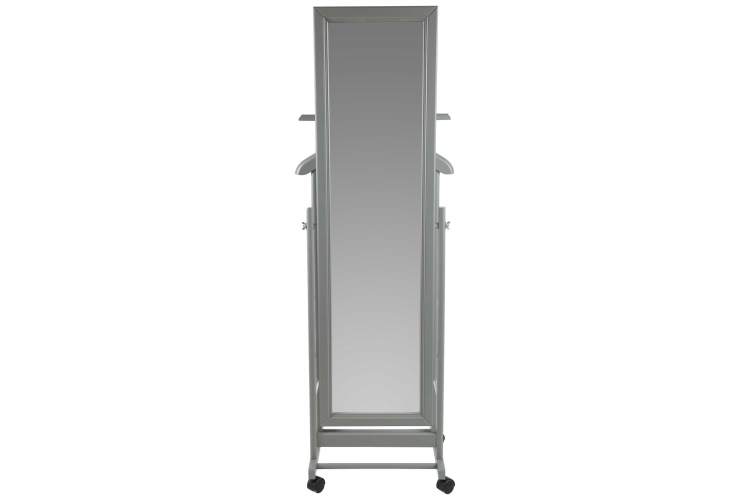 Вешалка костюмная с зеркалом на колесах В 24Н серый-1