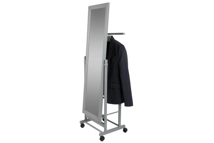 Вешалка костюмная с зеркалом на колесах В 24Н серый-2