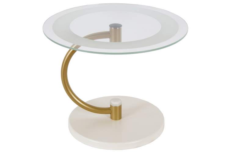 Стол журнальный Дуэт 13Н золото/слоновая кость/прозрачное
