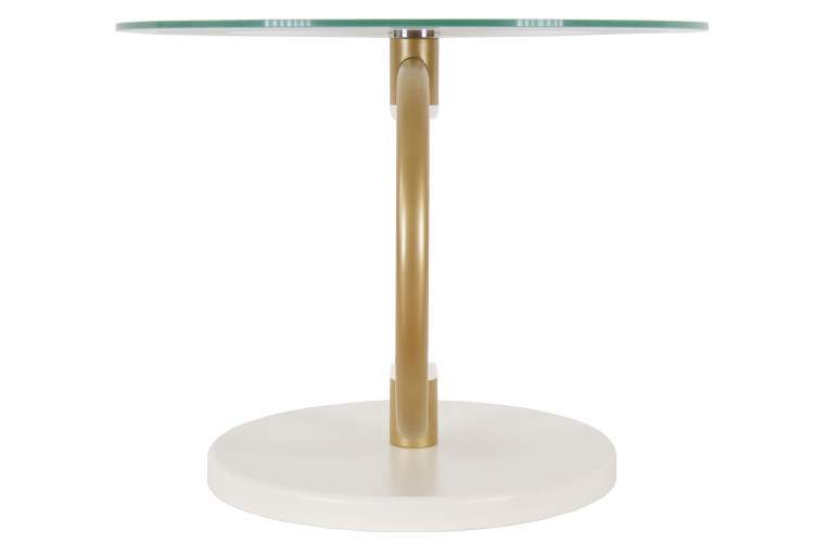 Стол журнальный Дуэт 13Н золото/слоновая кость/прозрачное-1