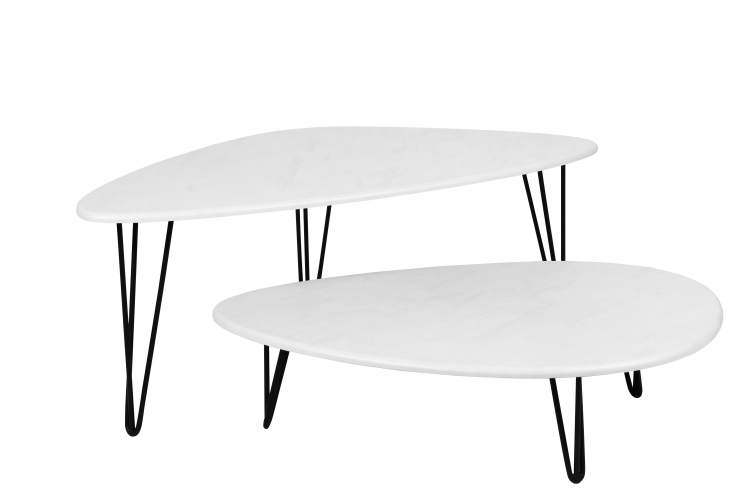 Стол журнальный Престон белый бетон/черный-1